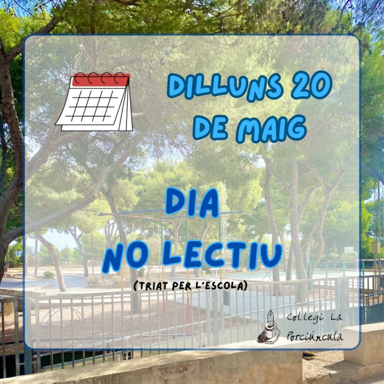 RECORDAU, NO HI HA ESCOLA DIA 20 DE MAIG