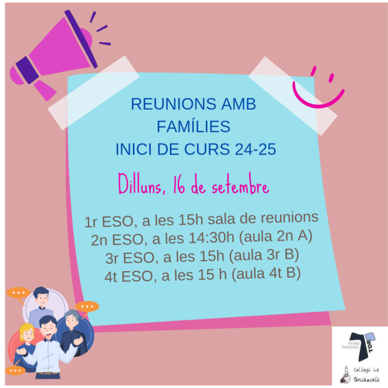 Reunions amb famílies d’ESO inici de curs