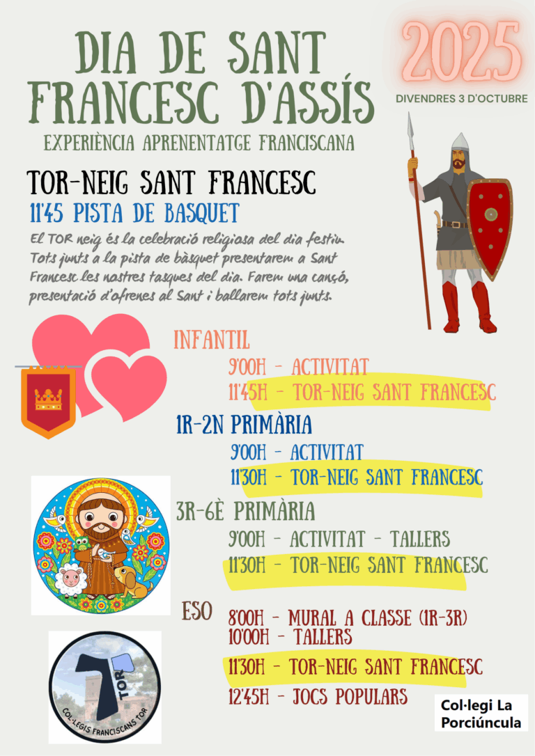 Dia 3, celebrem Sant Francesc